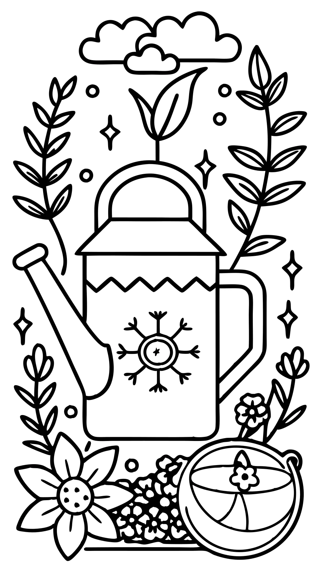 coloring page watering can